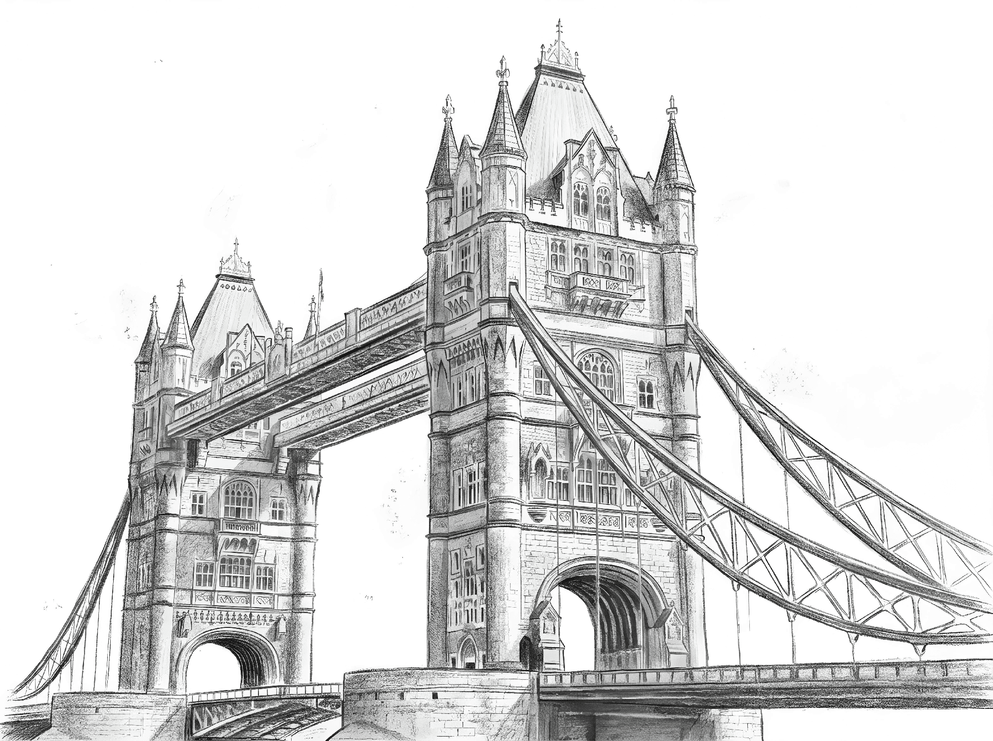 Tower Bridge architectural sketch