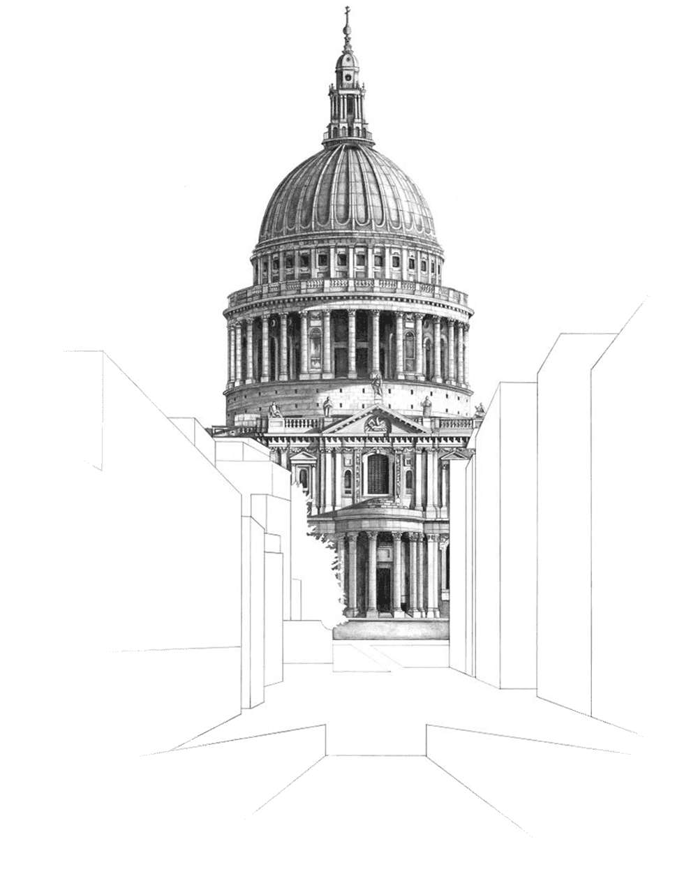 St Paul's Cathedral architectural sketch