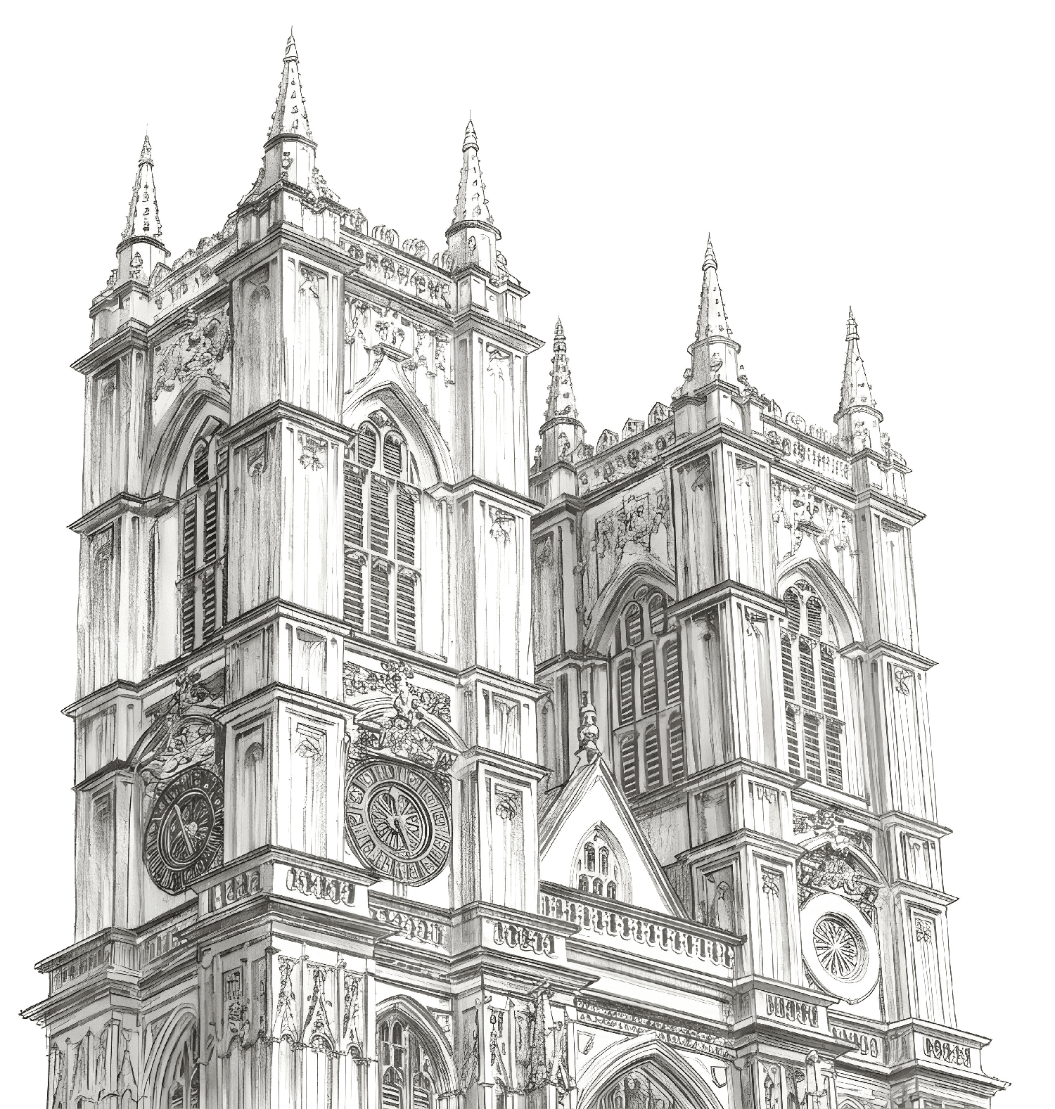 Westminster Abbey architectural sketch