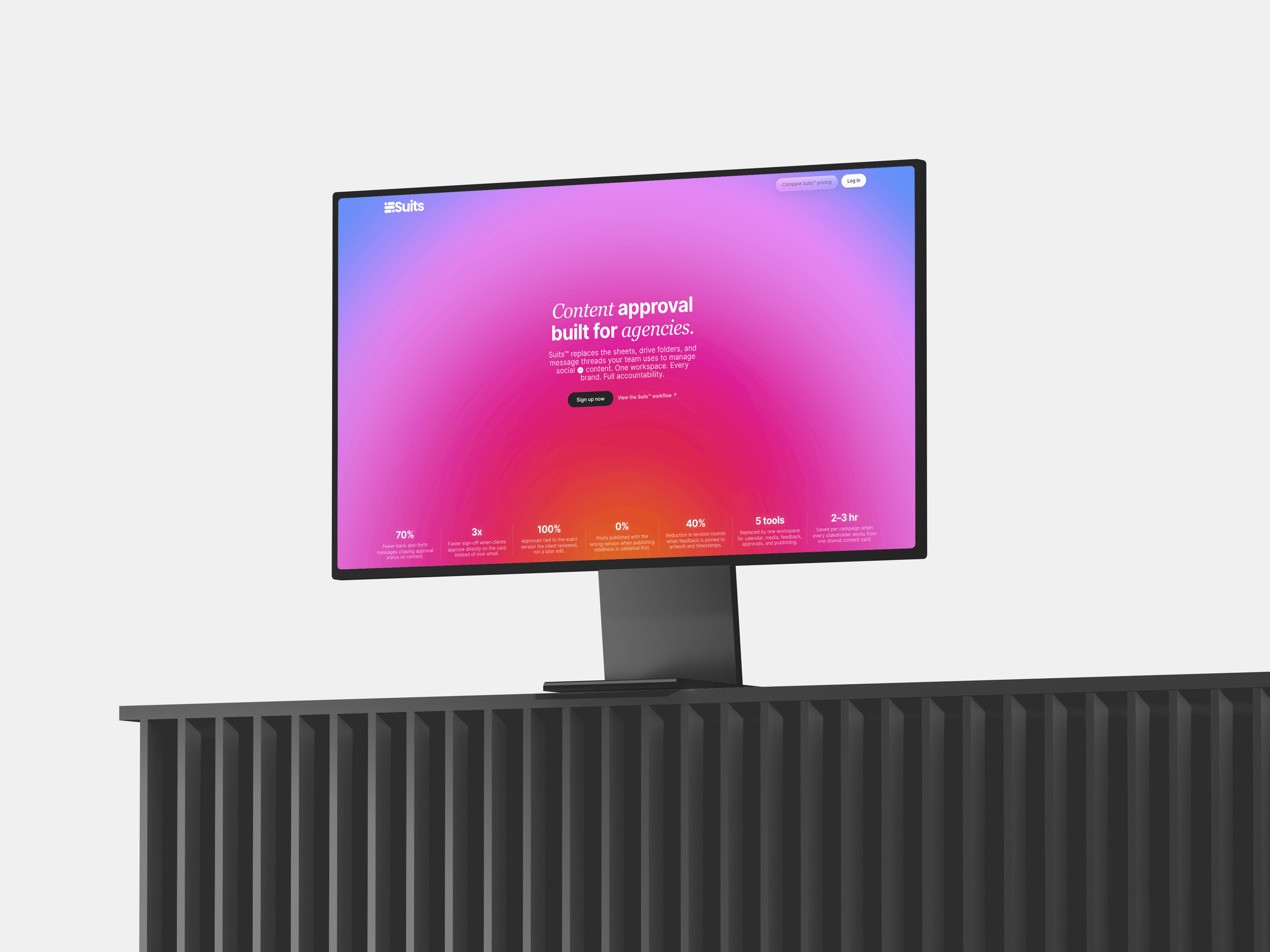 Agency Suits - Landing Page website project image featuring UI / UX and Web Build