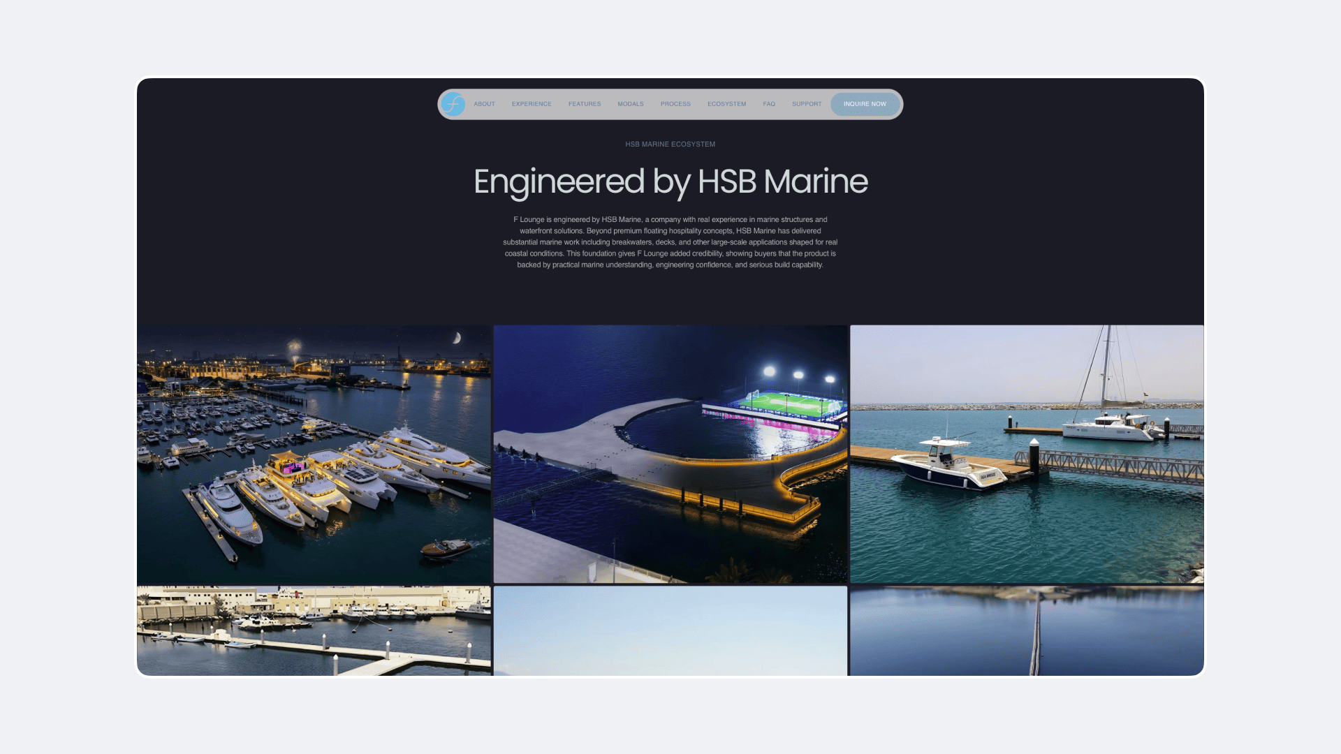 F-Lounge - Landing Page website project image featuring UI / UX and Web Build 11