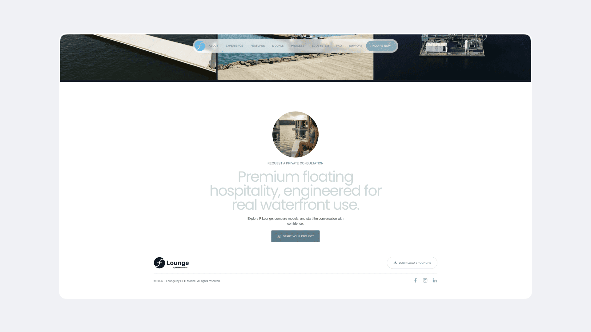 F-Lounge - Landing Page website project image featuring UI / UX and Web Build 12
