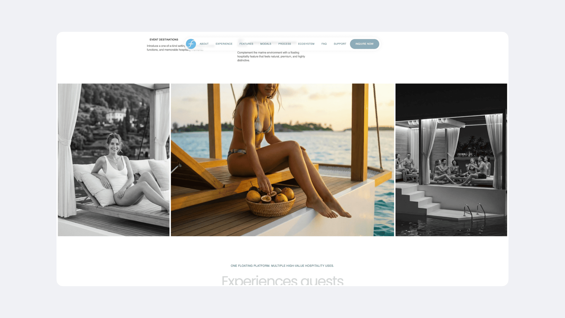 F-Lounge - Landing Page website project image featuring UI / UX and Web Build 4