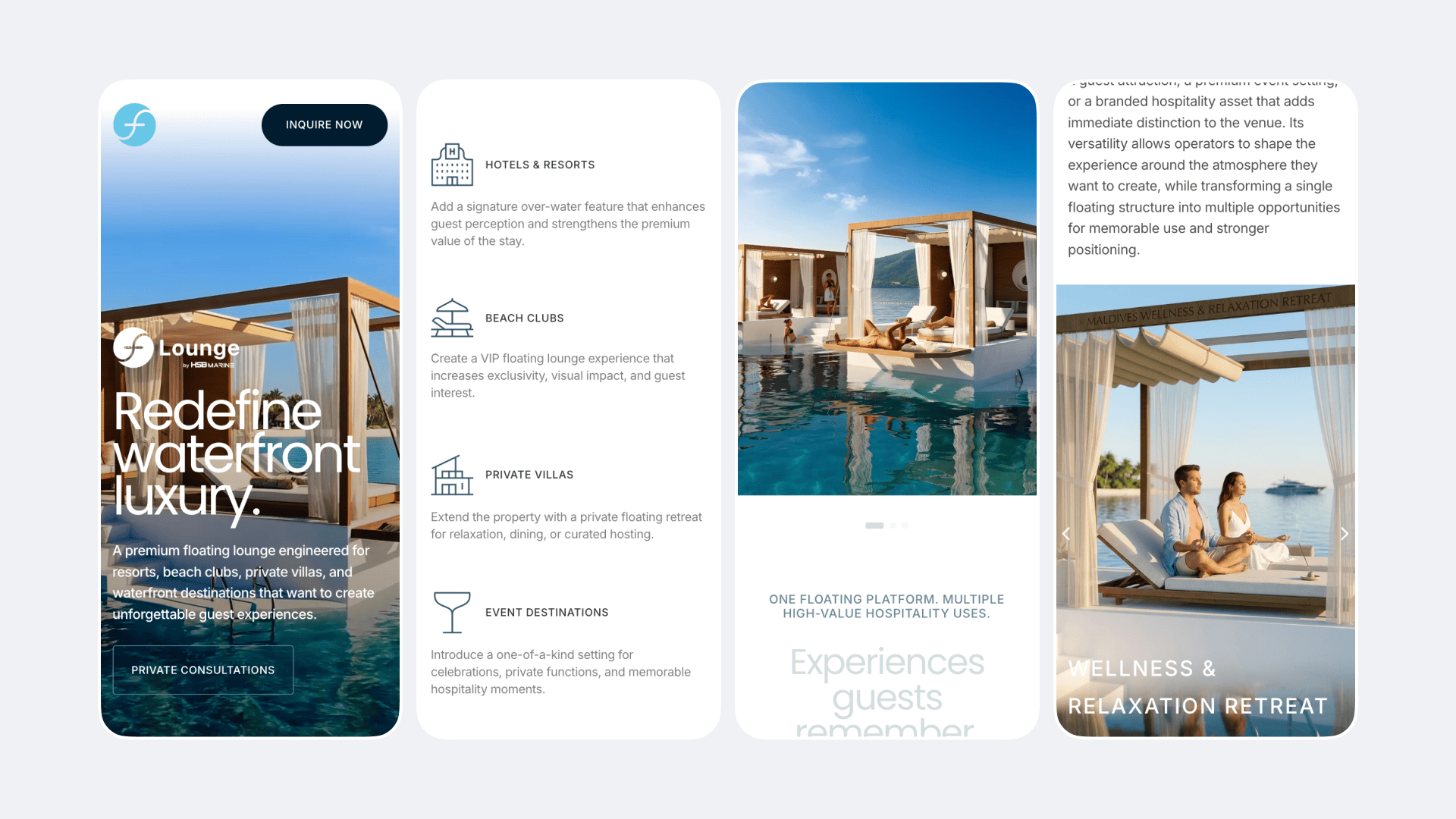 F-Lounge - Landing Page website project image featuring UI / UX and Web Build 6