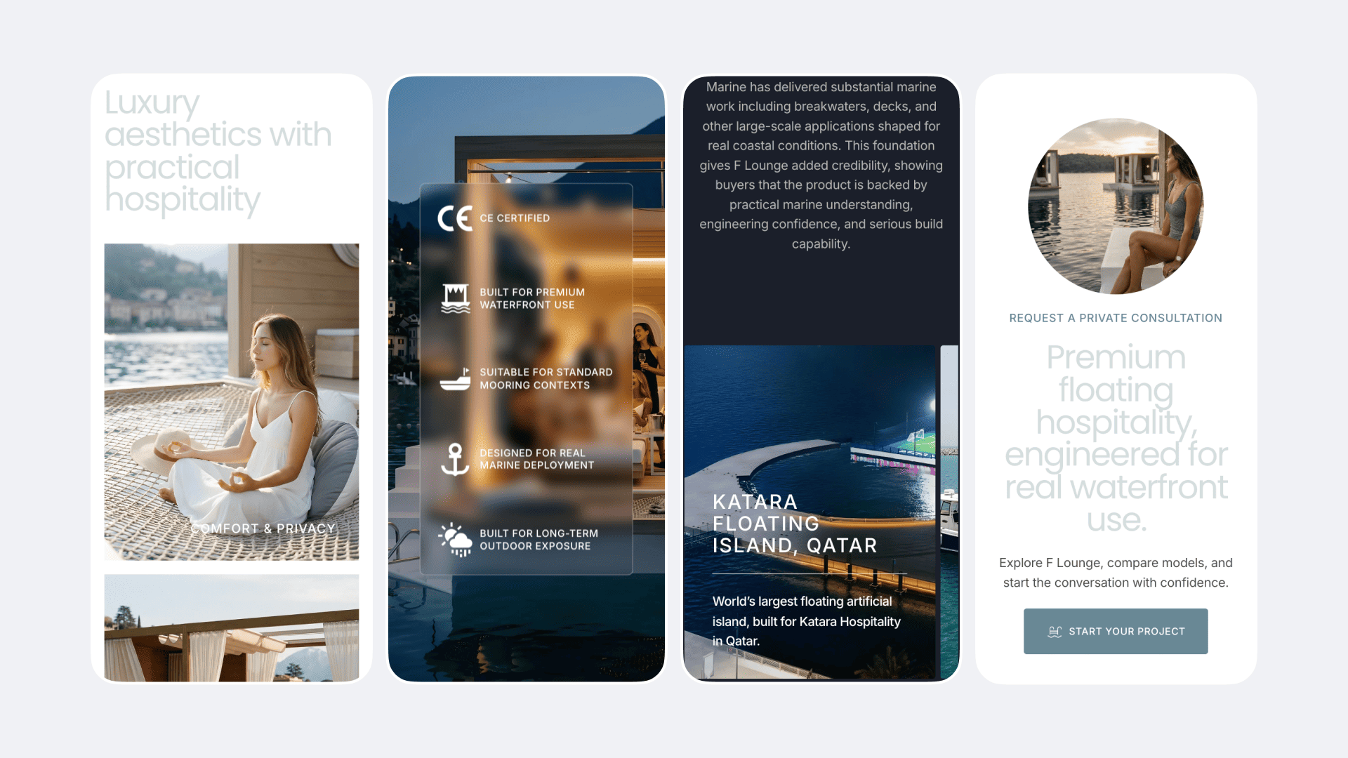 F-Lounge - Landing Page website project image featuring UI / UX and Web Build 7