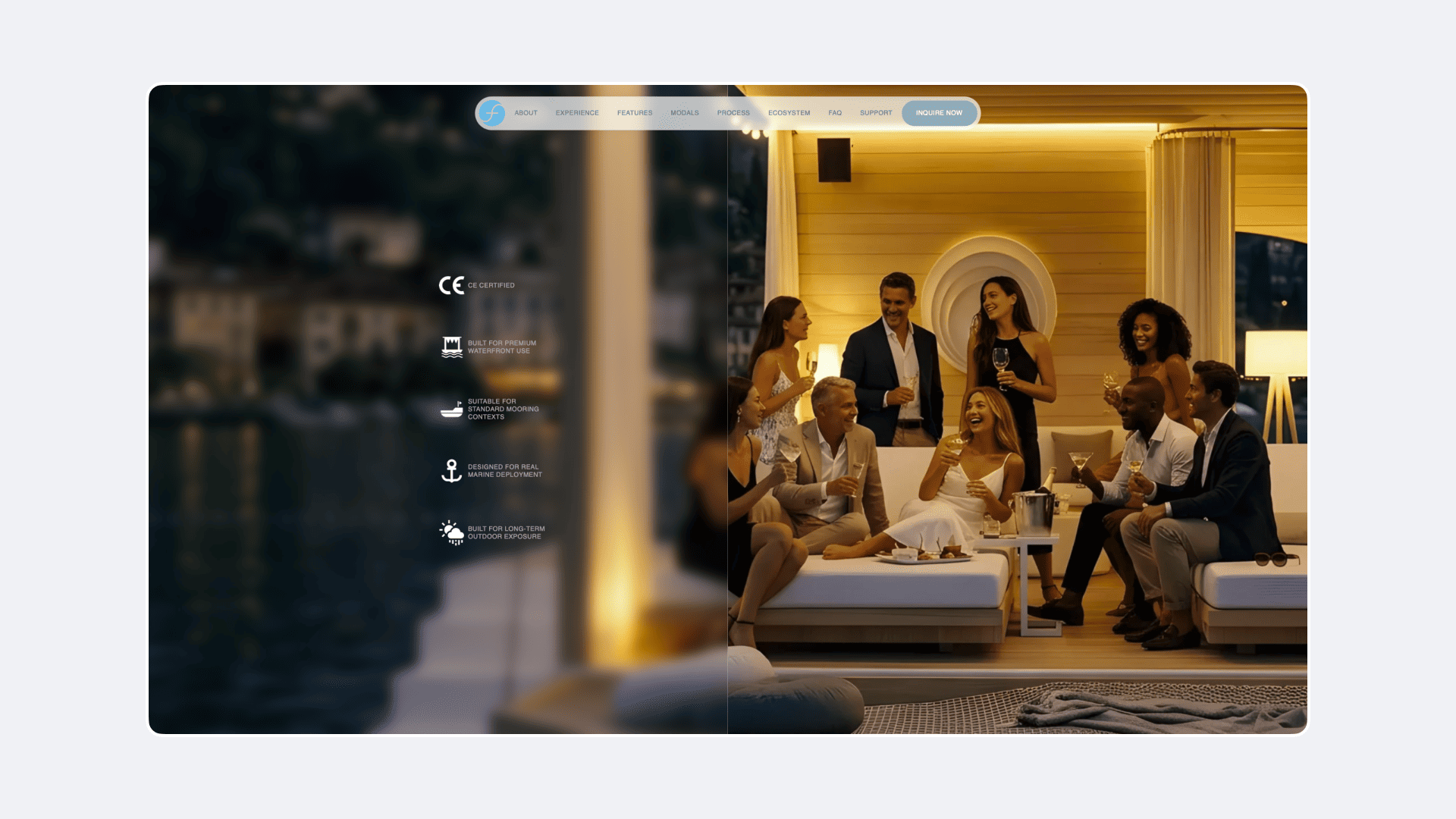 F-Lounge - Landing Page website project image featuring UI / UX and Web Build 8
