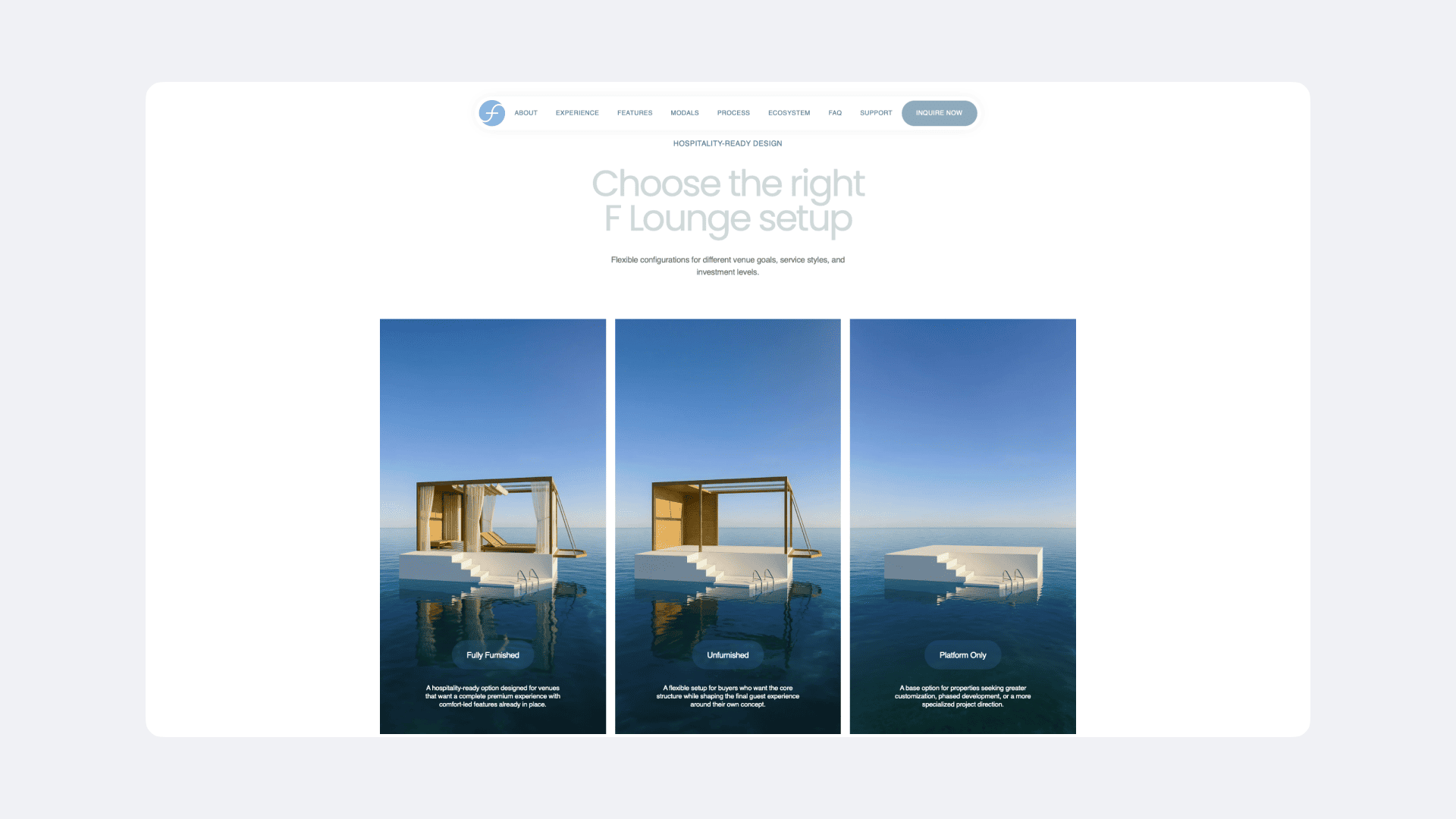 F-Lounge - Landing Page website project image featuring UI / UX and Web Build 9