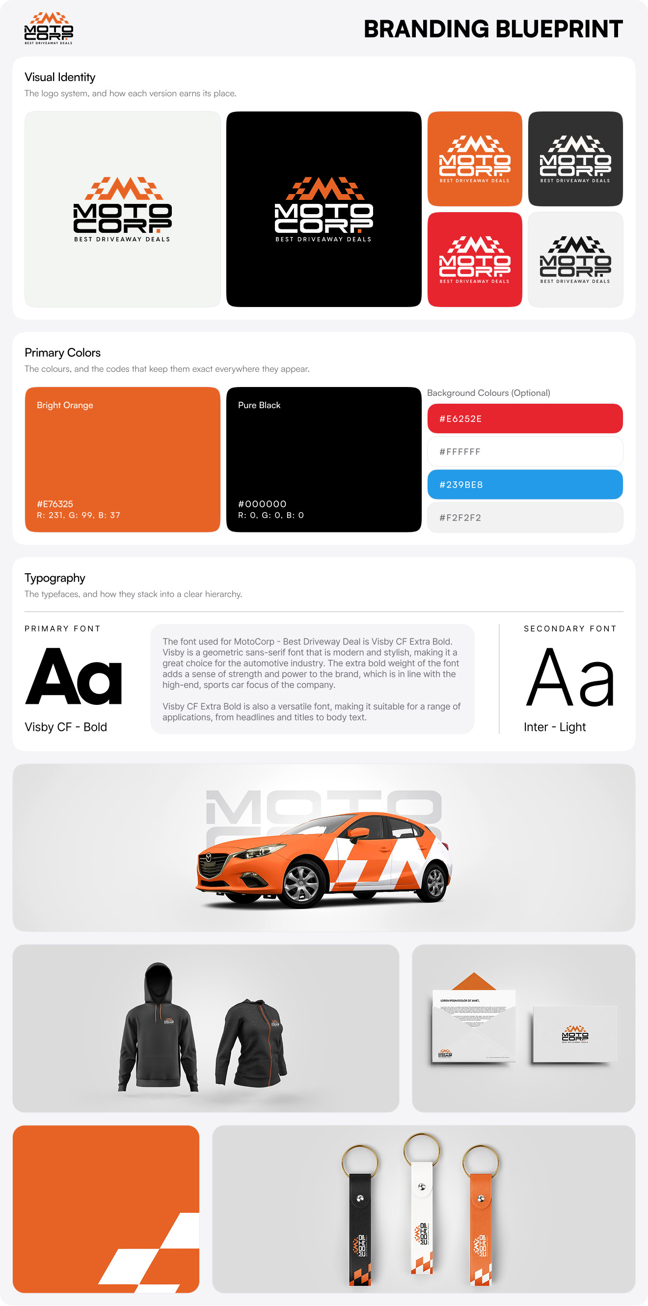 MotoCorp branding project image featuring Brand Strategy, UI / UX, and Web Build